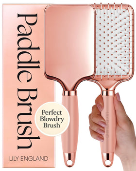 Lily England paddle brush front view showing full surface and sleek finish for efficient styling