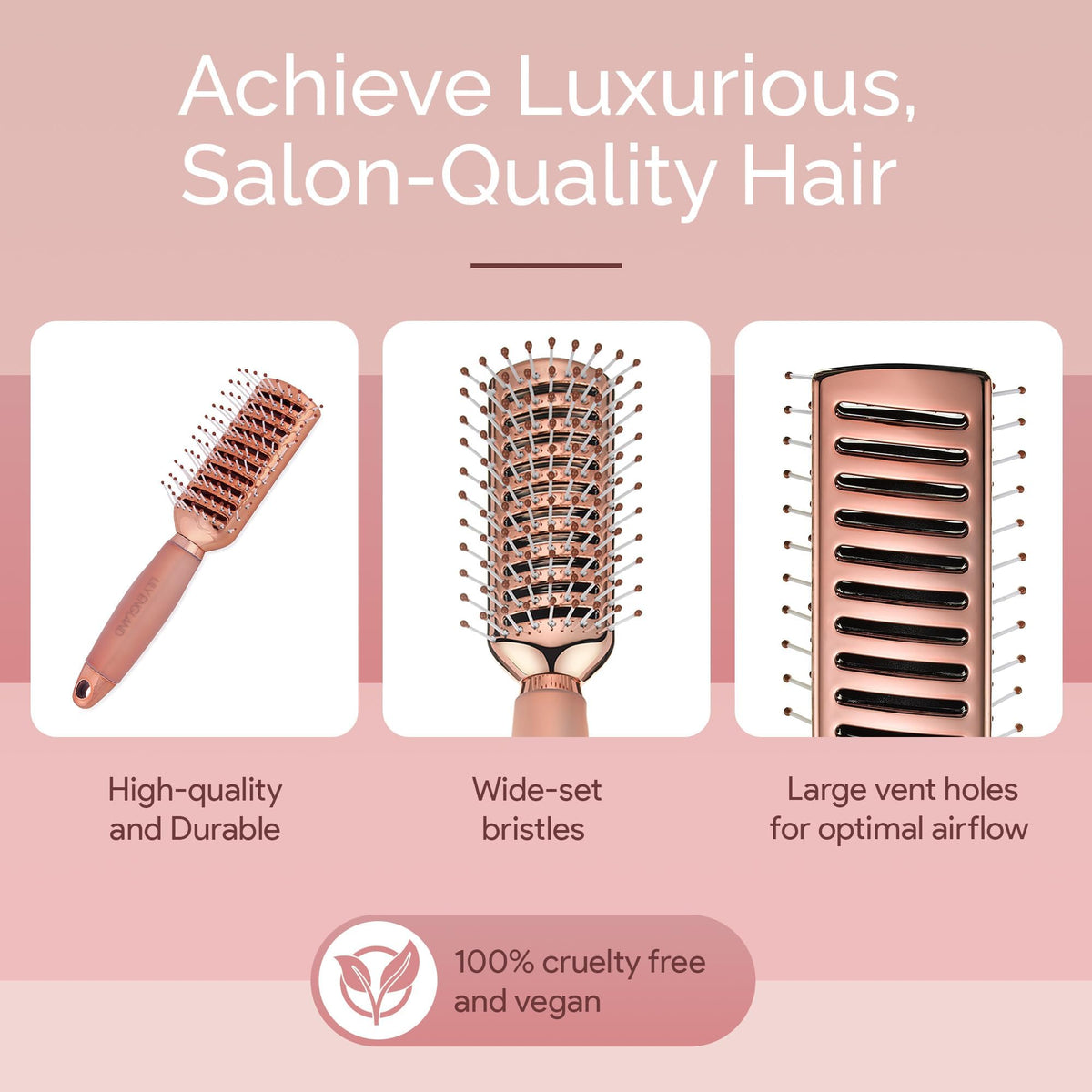 Lily England large vent holes close-up for faster blow-drying airflow