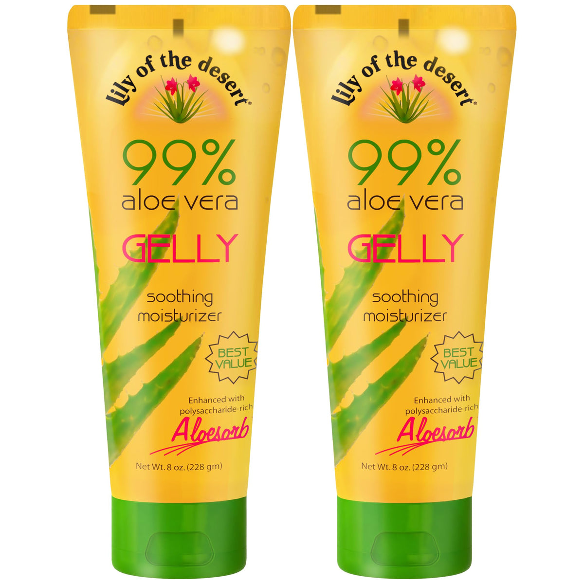 Lily Of The Desert front label showing product benefits and volume