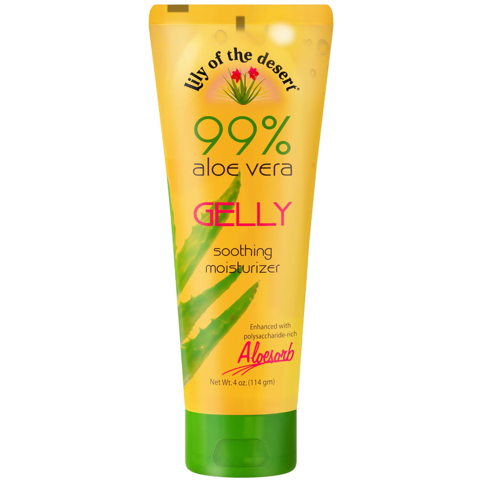 Lily Of The Desert front packaging shows bottle and clear gel for instant cooling