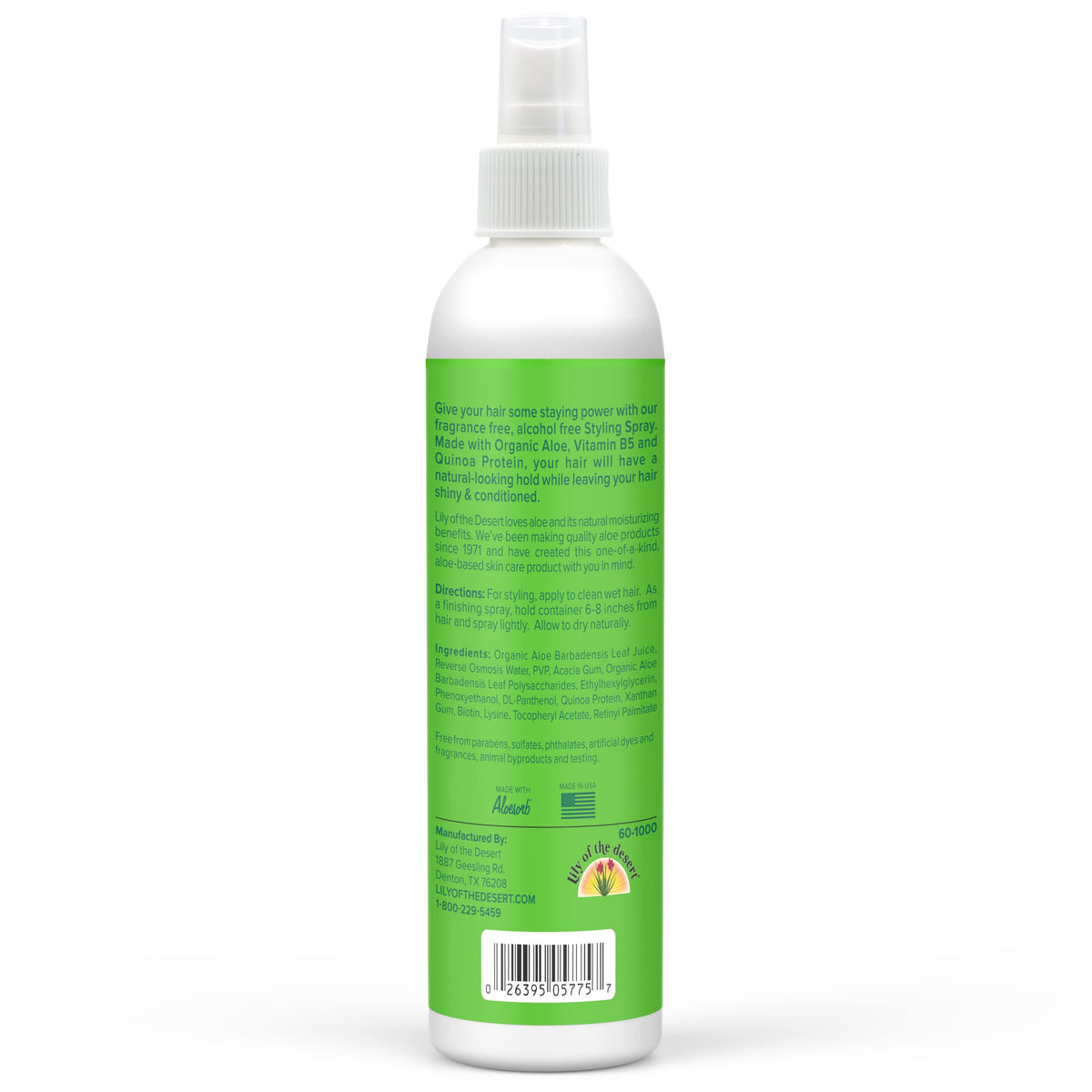 Lily Of The Desert spray mist in hand illustrating gentle, even application