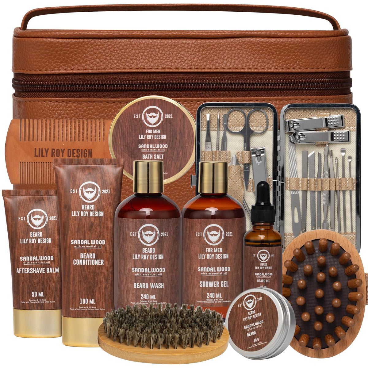 LILY ROY front packaging view showing full 30-piece set and luxury presentation