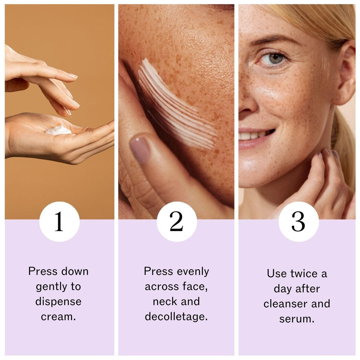LilyAna Naturals applied to neck showing smooth hydration result