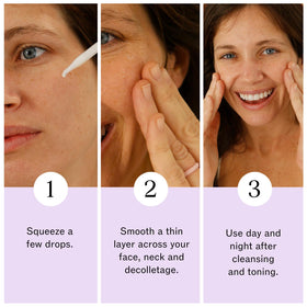 LilyAna Naturals before and after skin comparison showing brighter, even tone