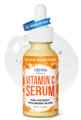 LilyAna Naturals front packaging showing clean antioxidant serum benefits