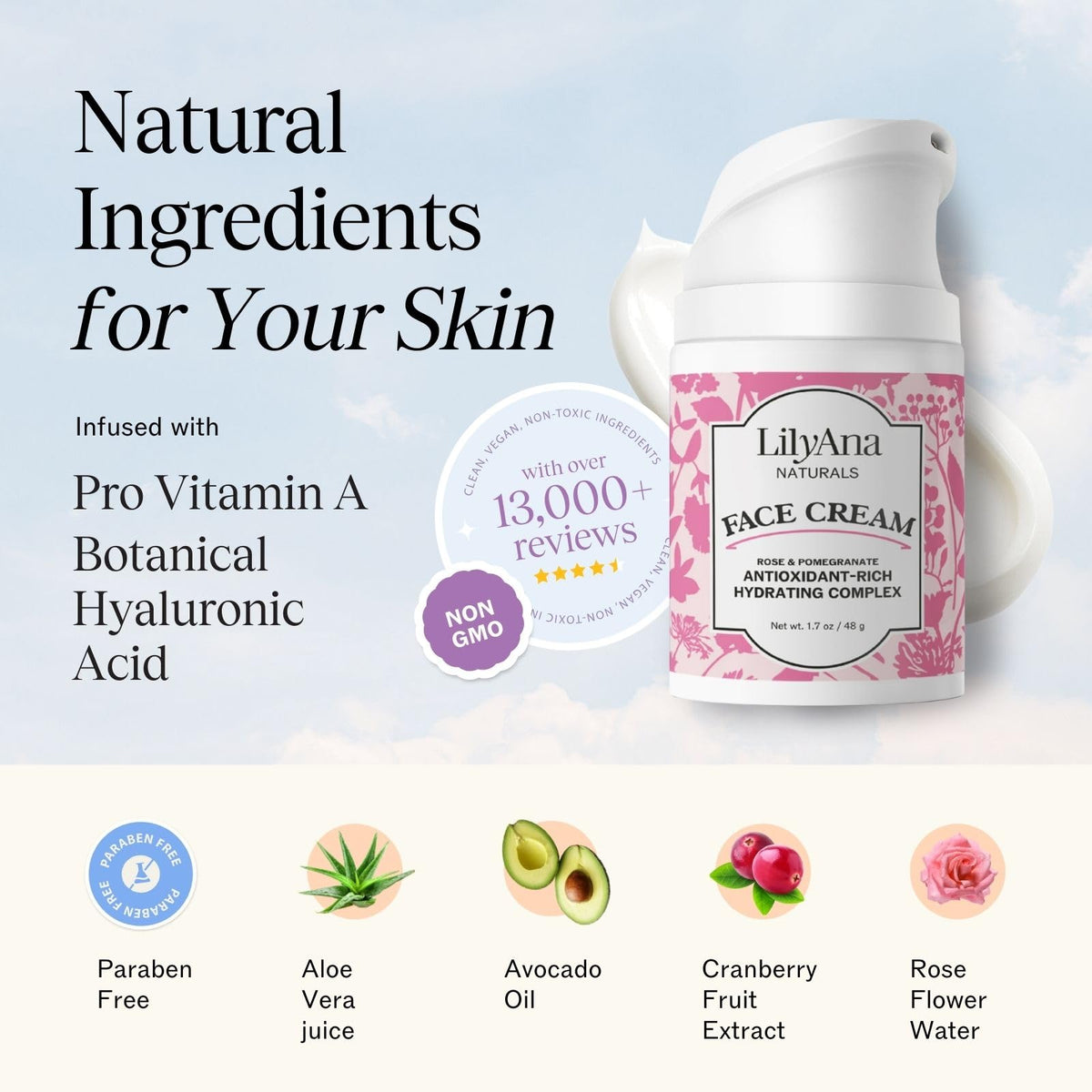 LilyAna Naturals jar held in hand illustrating compact travel size