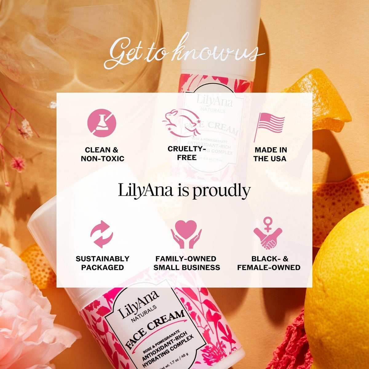 LilyAna Naturals on bathroom counter suggesting daily routine ease