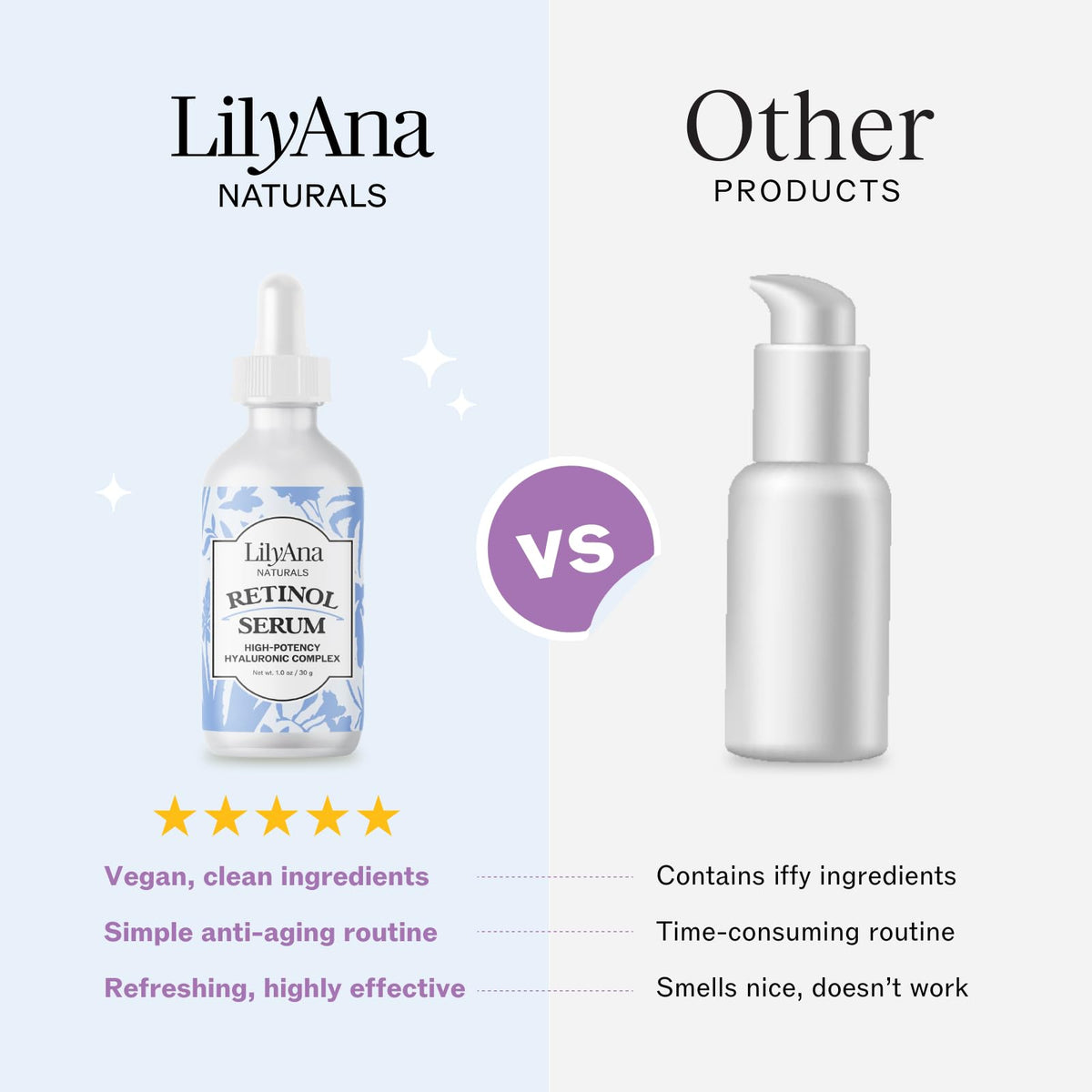 LilyAna Naturals label highlighting vitamin E and ingredient transparency benefit