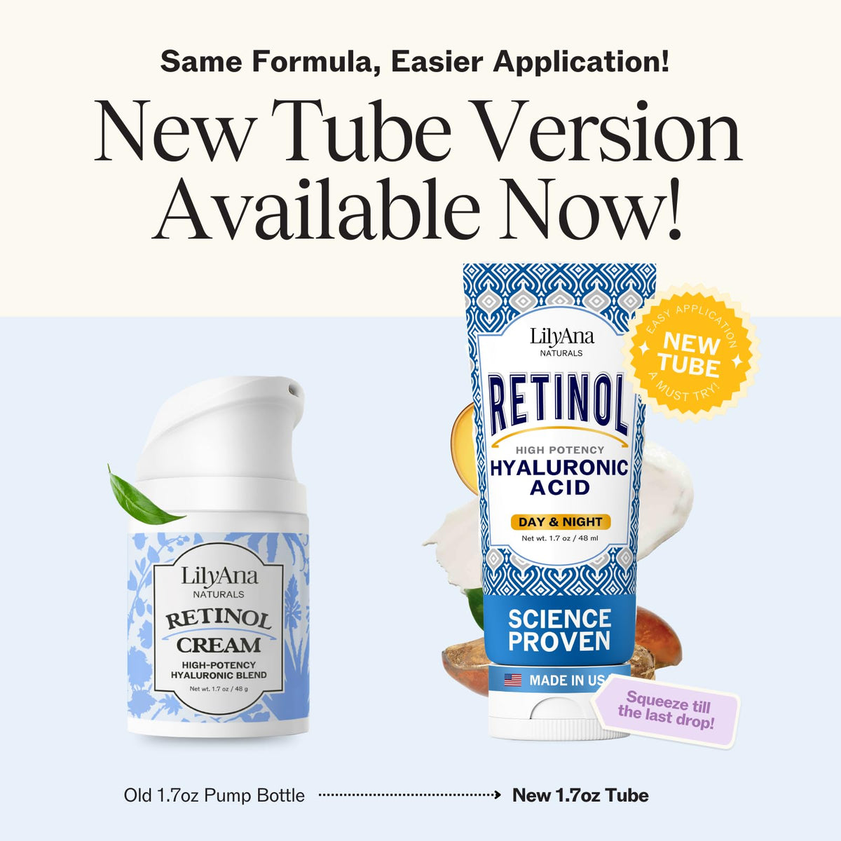 LilyAna Naturals open jar with visible cream texture for immediate hydration benefit