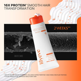 lilyeve before and after scale view suggesting stronger, glossier hair