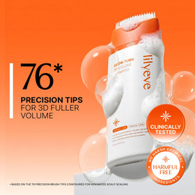 lilyeve silicone built-in brush close-up cleanses and exfoliates scalp