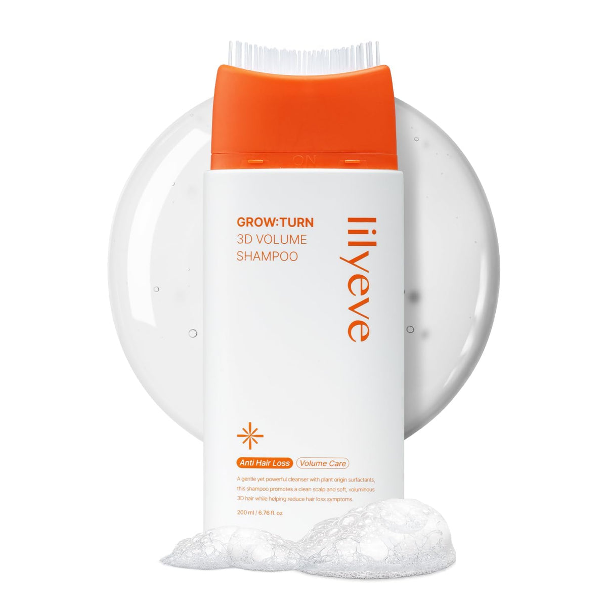 lilyeve bottle front view showing product and fuller-hair benefit