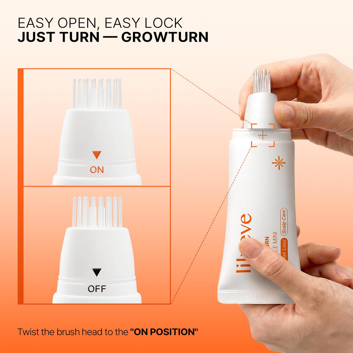 lilyeve product label zoom highlighting key ingredients for scalp comfort benefit