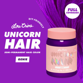 Lime Crime Genie color on dark blonde hair showing subtle violet tint
