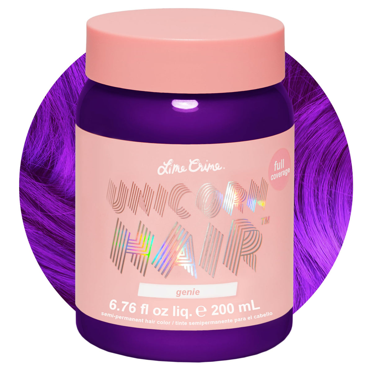 Lime Crime Genie front package showing deep violet color and benefits