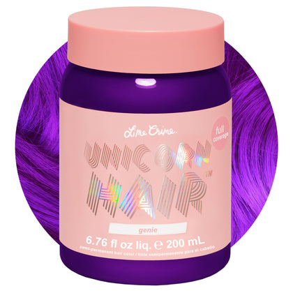 Lime Crime Genie front package showing deep violet color and benefits