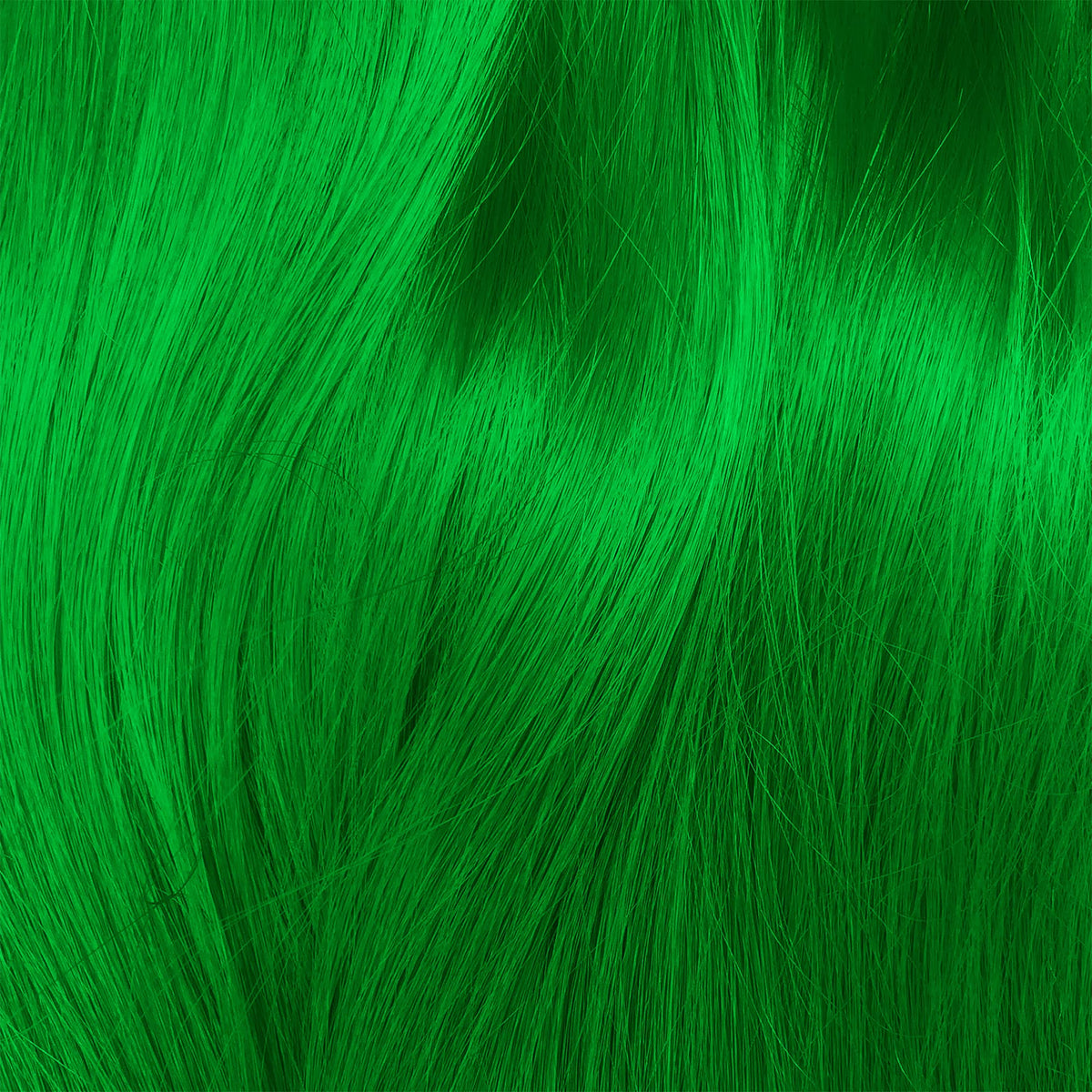 Lime Crime Jello swatch on dark blonde hair showing subtle green tint