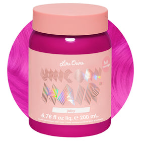 Lime Crime Juicy front packaging showing vibrant fuchsia and brand appeal