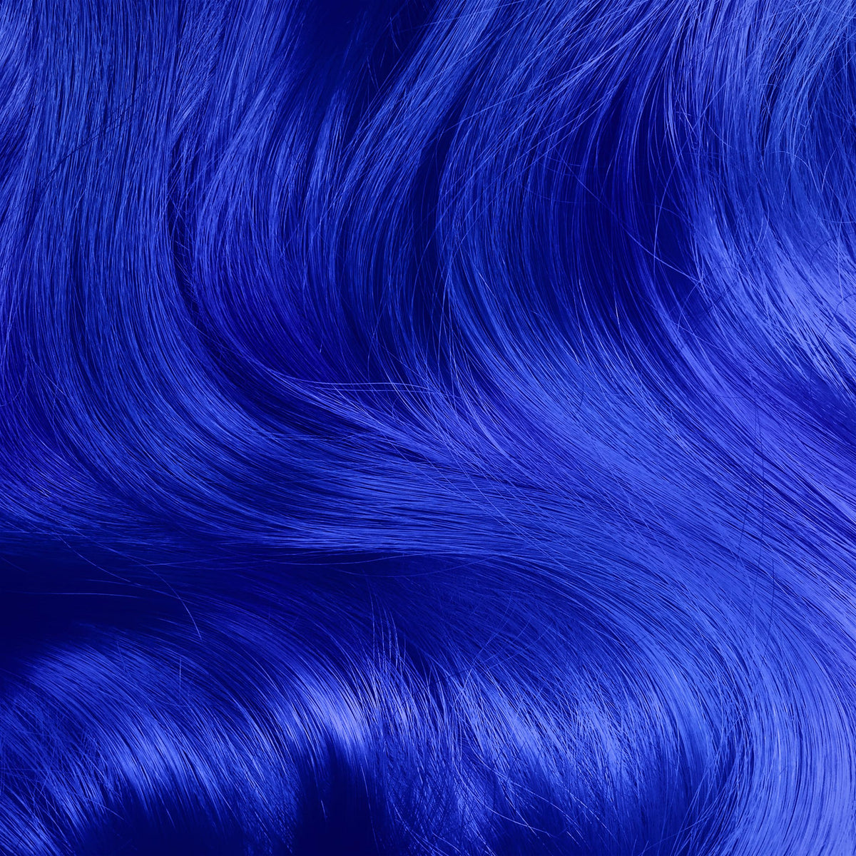 Lime Crime swatches on blonde hair showing vibrant Mystic payoff for inspiration