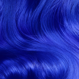 Lime Crime swatches on blonde hair showing vibrant Mystic payoff for inspiration