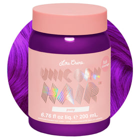 Lime Crime Pony front packaging showing violet color and benefit of vivid payoff