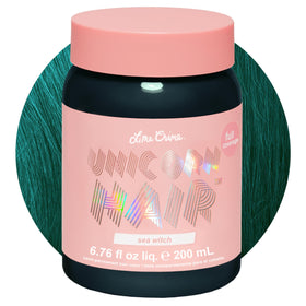 Lime Crime Sea Witch front packaging showing rich teal and scent benefit