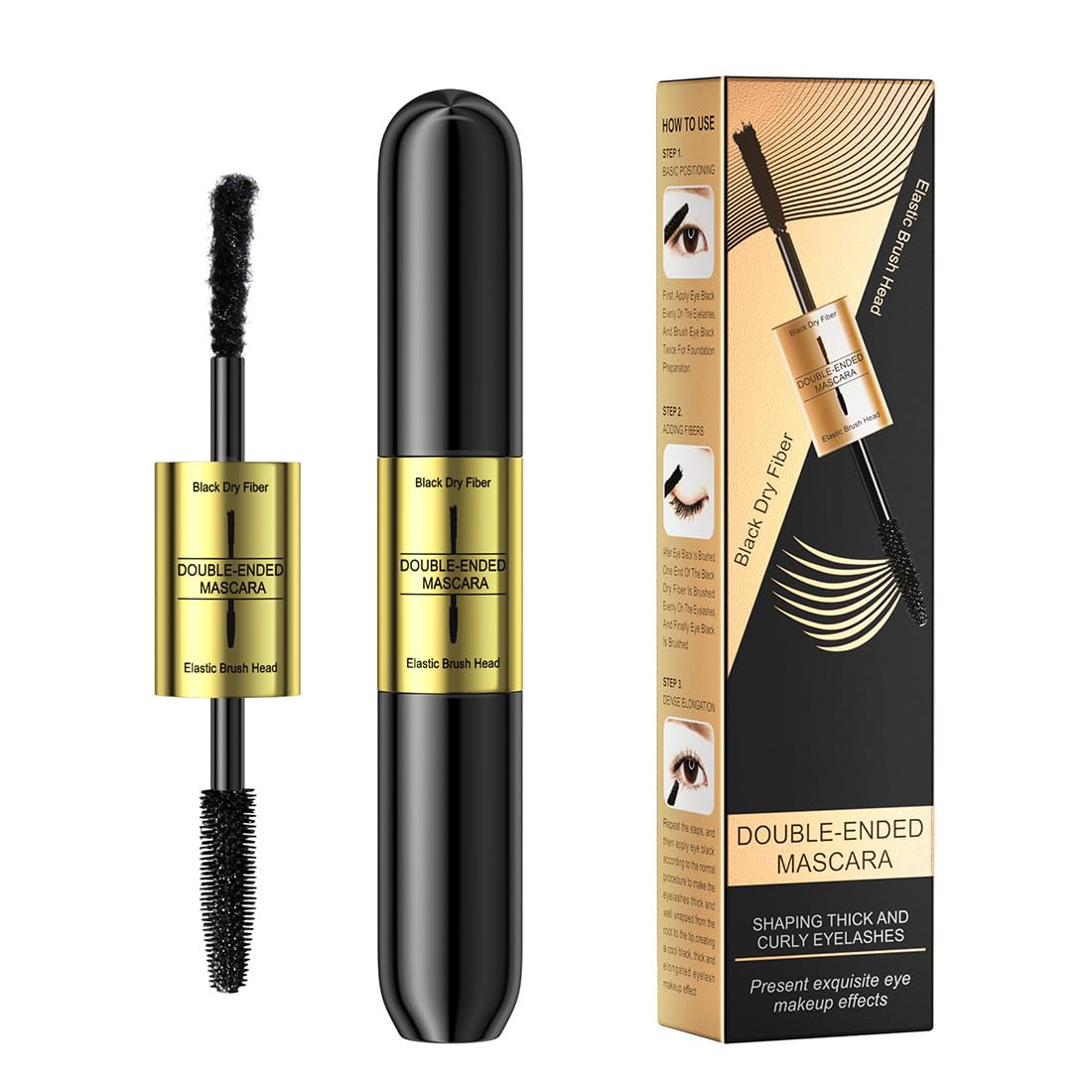 Linble mascara applied on lashes in-use showing dramatic length and volume benefit