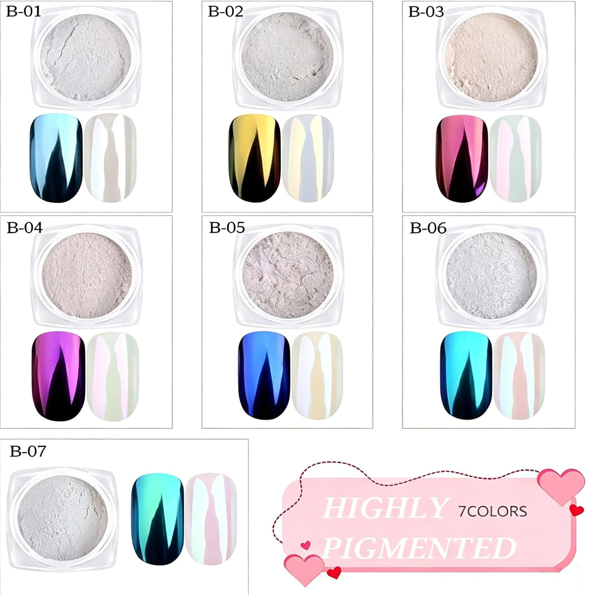 Lingyun demo on white base showing pearl iridescent soft shimmer