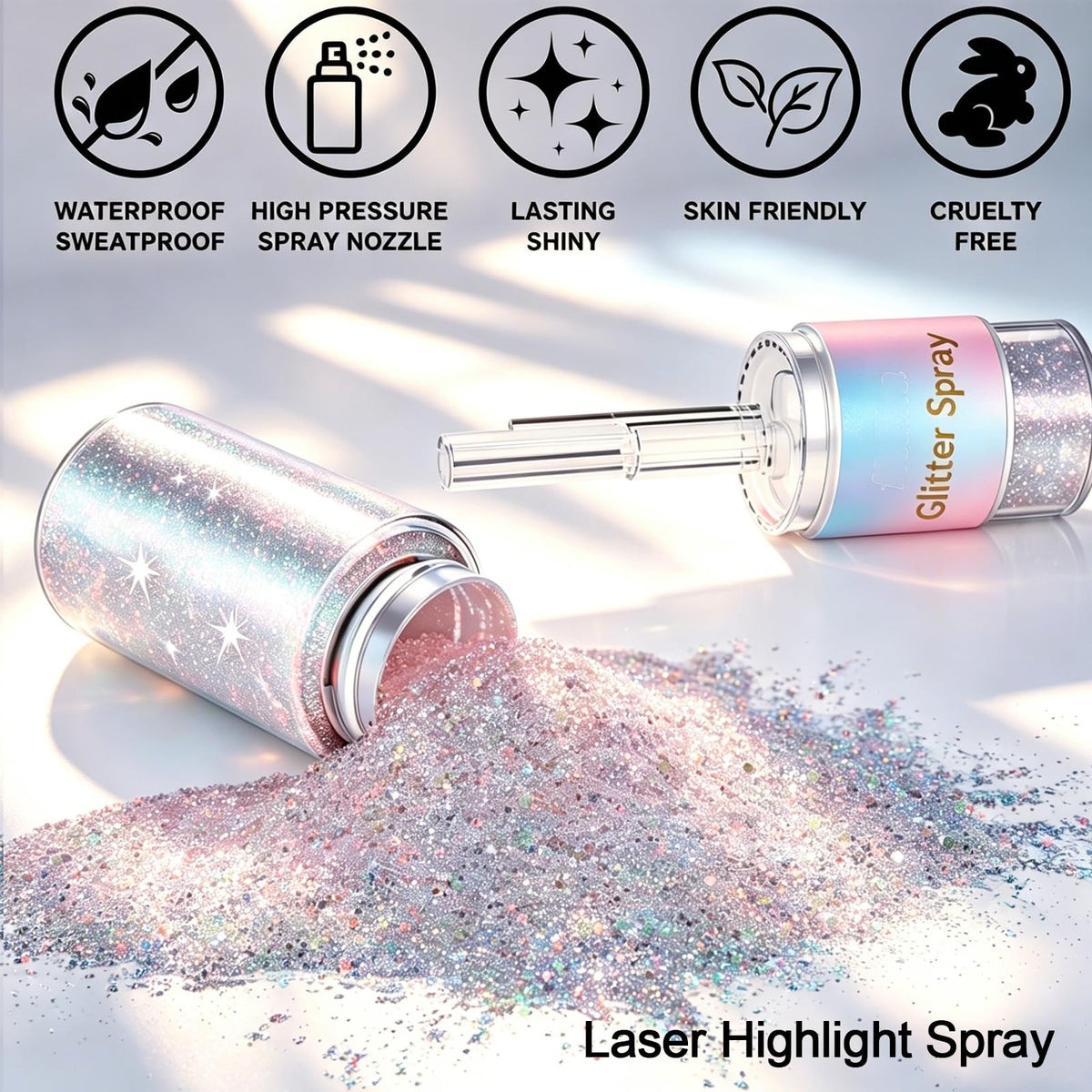 Lingyun glitter dusted on clothing seam adding reflective rainbow accents