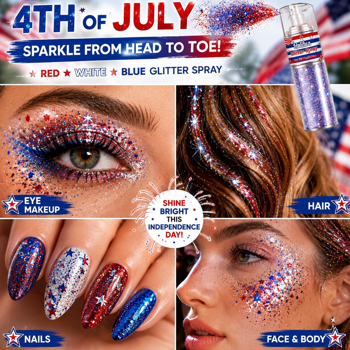 Lingyun glitter on hairline detail offering long-lasting festival sparkle