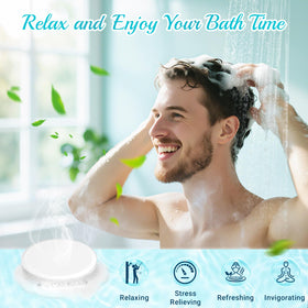 Linkax steamer in shower releasing vapor, creates spa-like relaxation quickly