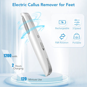 LINKEVAP in use on heel demonstrating fast callus removal benefit
