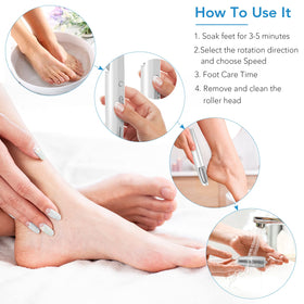 LINKEVAP on bathroom counter in spa setting promoting home foot care