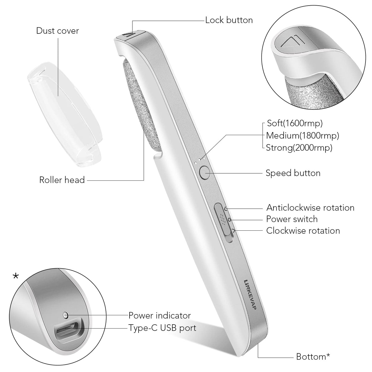 LINKEVAP USB charging cable and kit packaging for convenient recharging