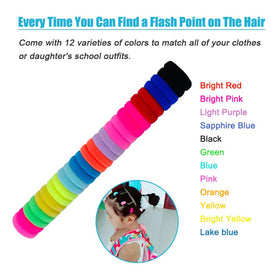 Lintopos mini hair tie holding a child's ponytail for comfortable wear