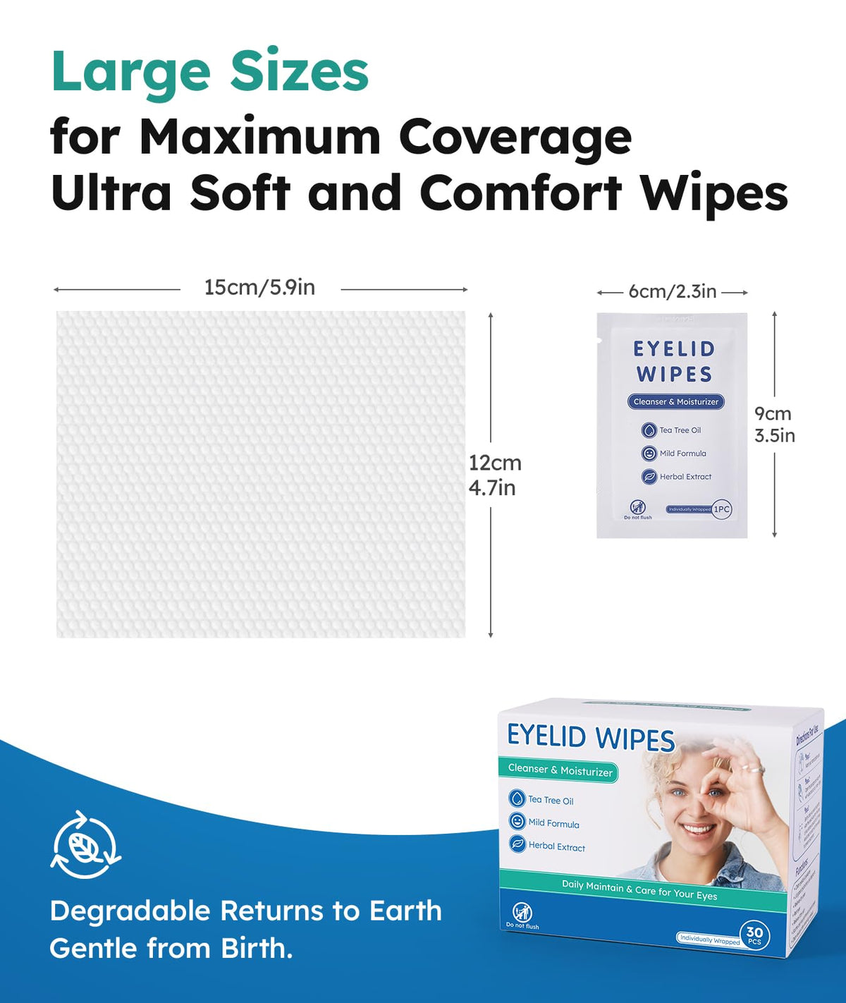 linzercin wipe being used on eyelid to remove makeup and soothe irritation