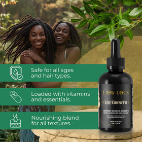 Lion Locs applying oil to scalp to soothe itch and hydrate