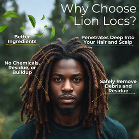 Lion Locs before and after locs showing cleaner, softer, more defined locs