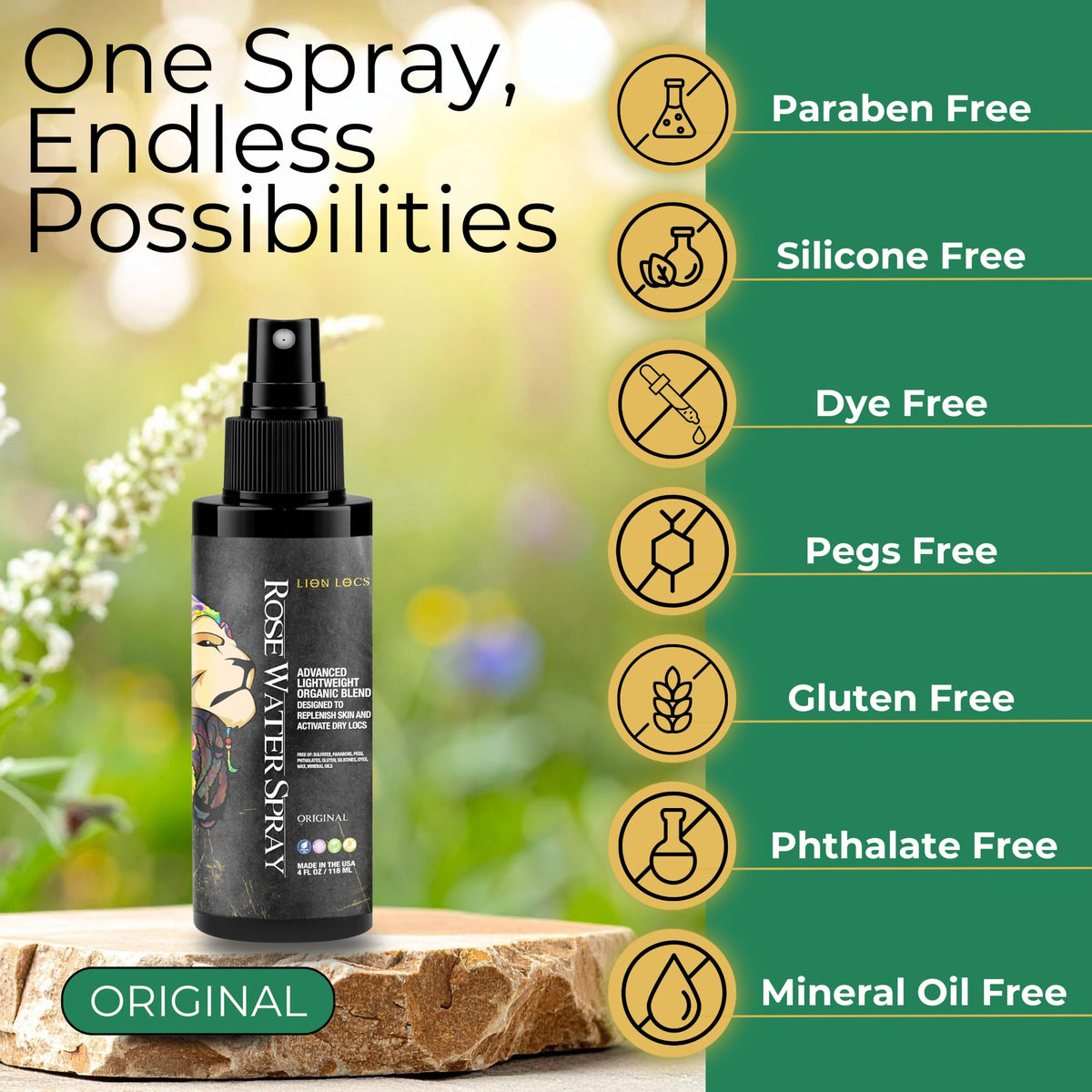 Lion Locs facial mist calming skin and serving as light toner