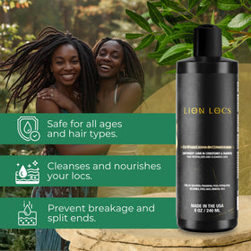 Lion Locs applied to dreadlocks showing even coverage and softening benefit