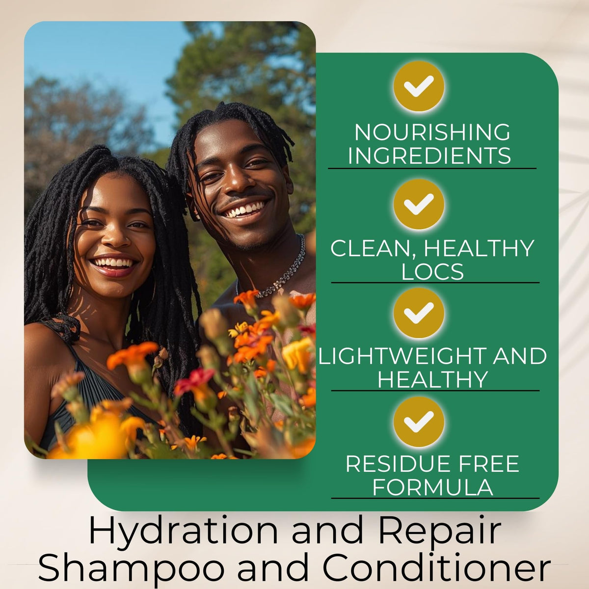 Lion Locs next to aloe and botanicals highlighting natural nourishing ingredients