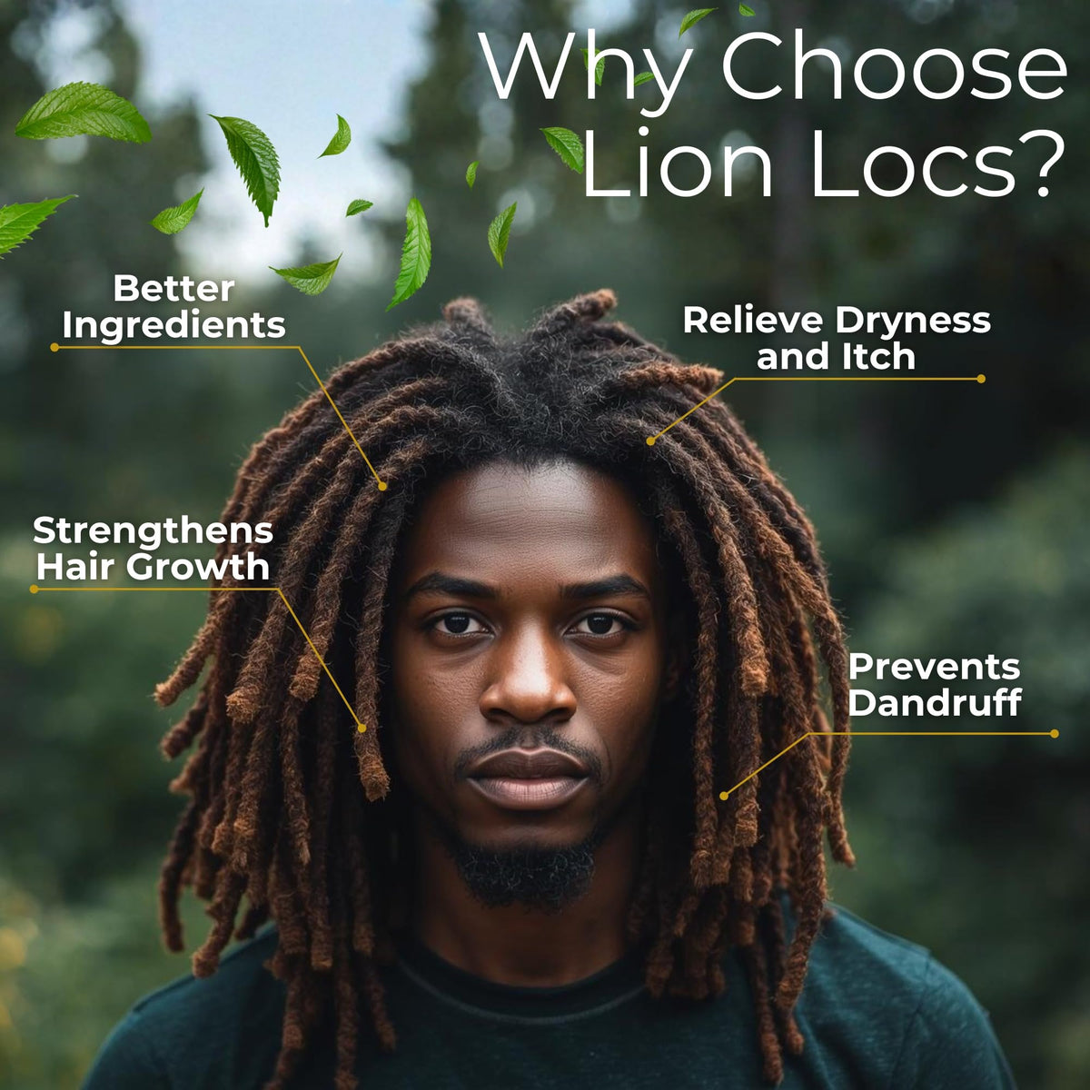 Lion Locs label closeup highlighting natural ingredients and safety
