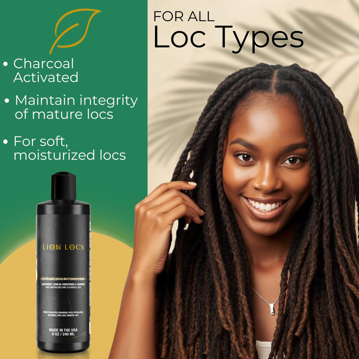 Lion Locs pump dispensed lather demonstrating easy application and gentle cleanse