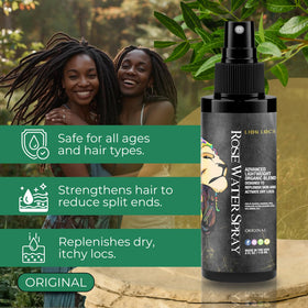 Lion Locs spray applied to scalp to soothe and refresh roots