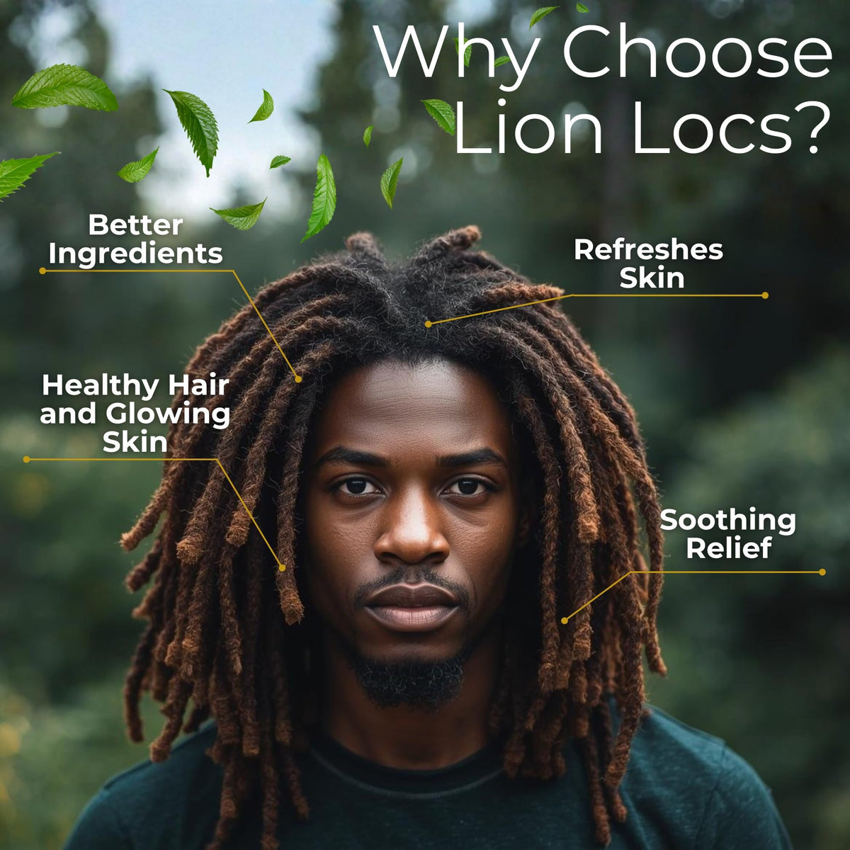 Lion Locs bottle on vanity conveying daily hair and skin refresh