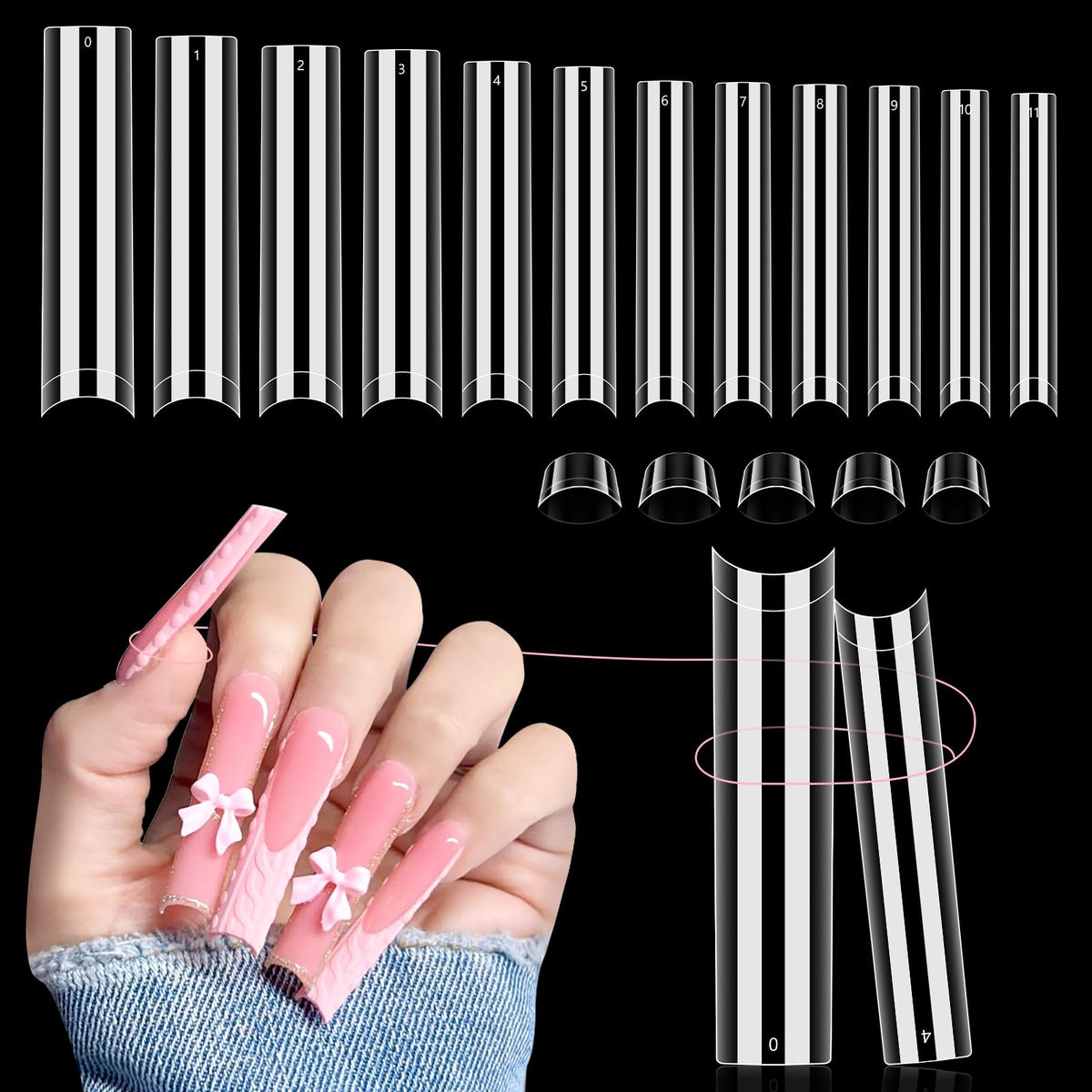 LIONVISON front packaging of 504 clear nail tips, ideal for salons