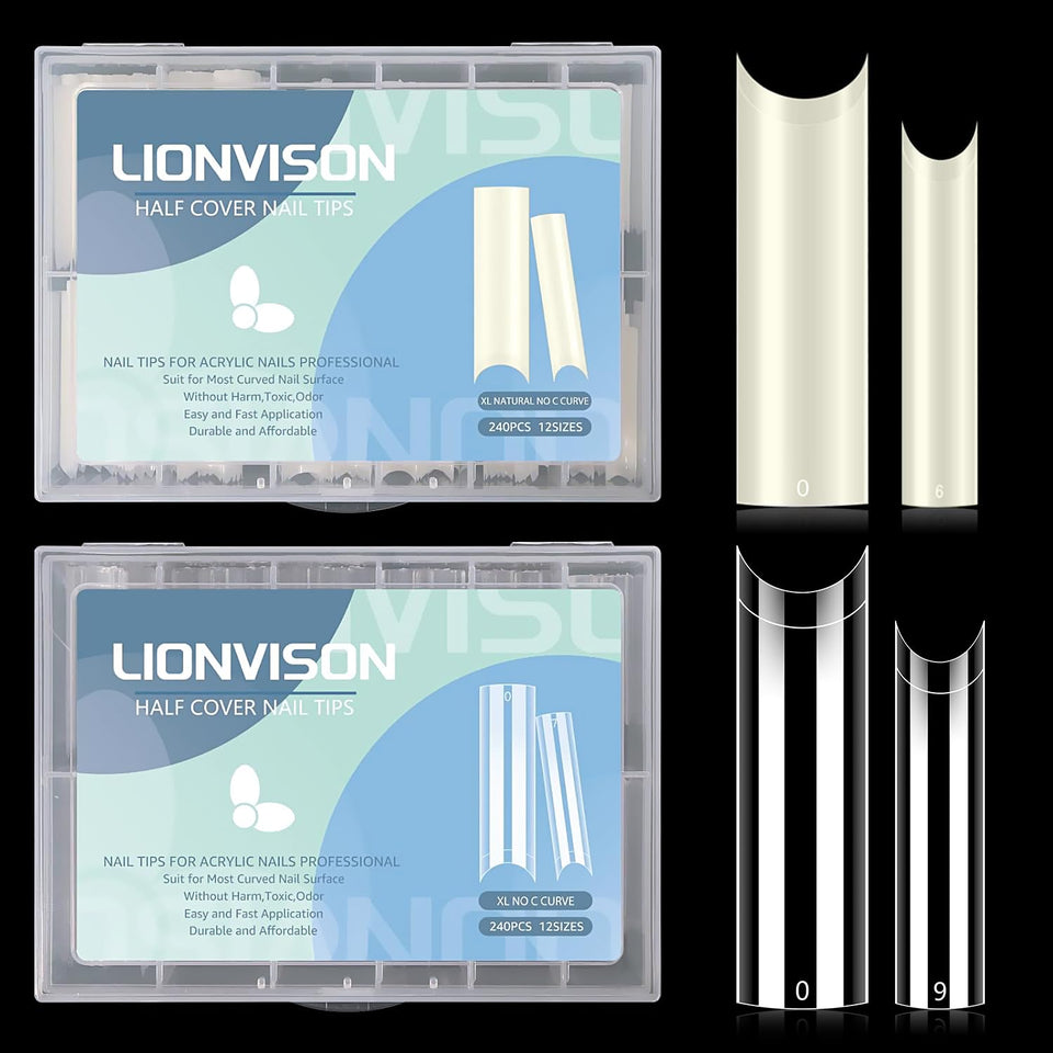 LIONVISON front packaging showing 480 XL no C curve tips and benefits
