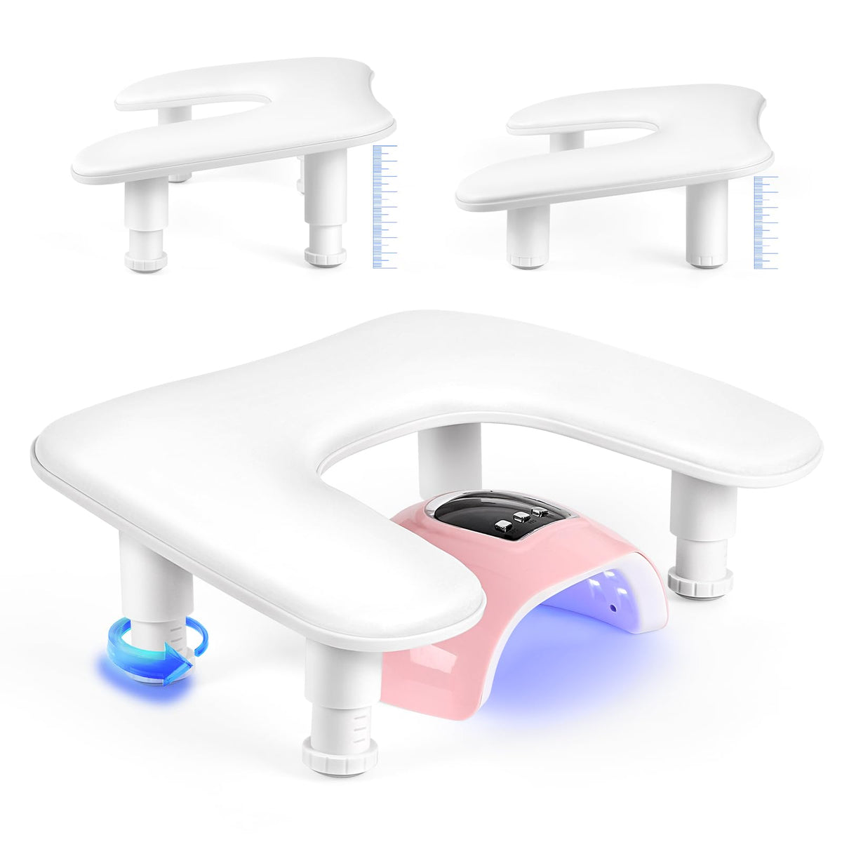 LIONVISON front view of white arm rest showing ergonomic shape and comfort