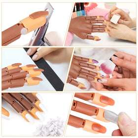 LIONVISON hand in use while applying polish to practice realistic techniques