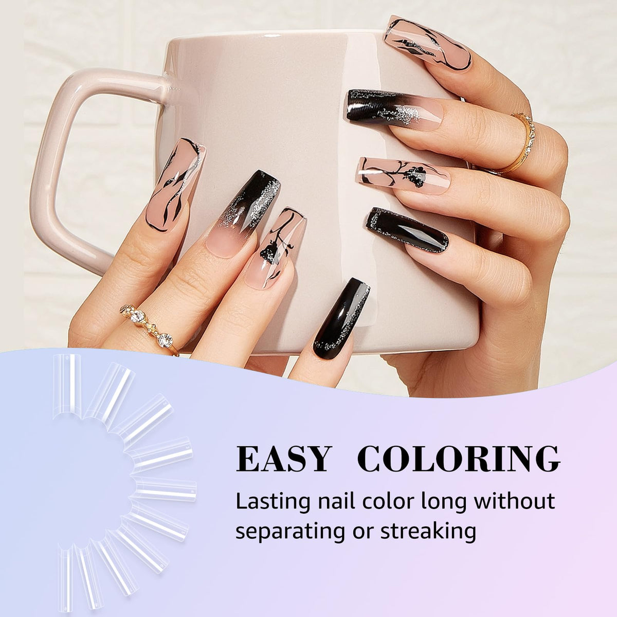 LIONVISON applied in salon setting showing professional-looking long square nails